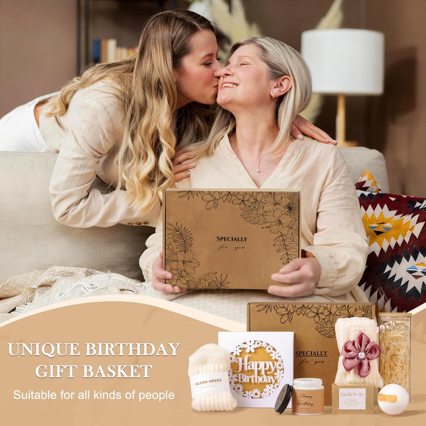 Gifts for Her, Birthday Gifts for Women, Happy Birthday Gift Set for Sister, Unique Birthday Gift for Mom, Funny Gift Ideas, gift Box for Wife Best Friends Daughter Coworkers Aunt Teacher