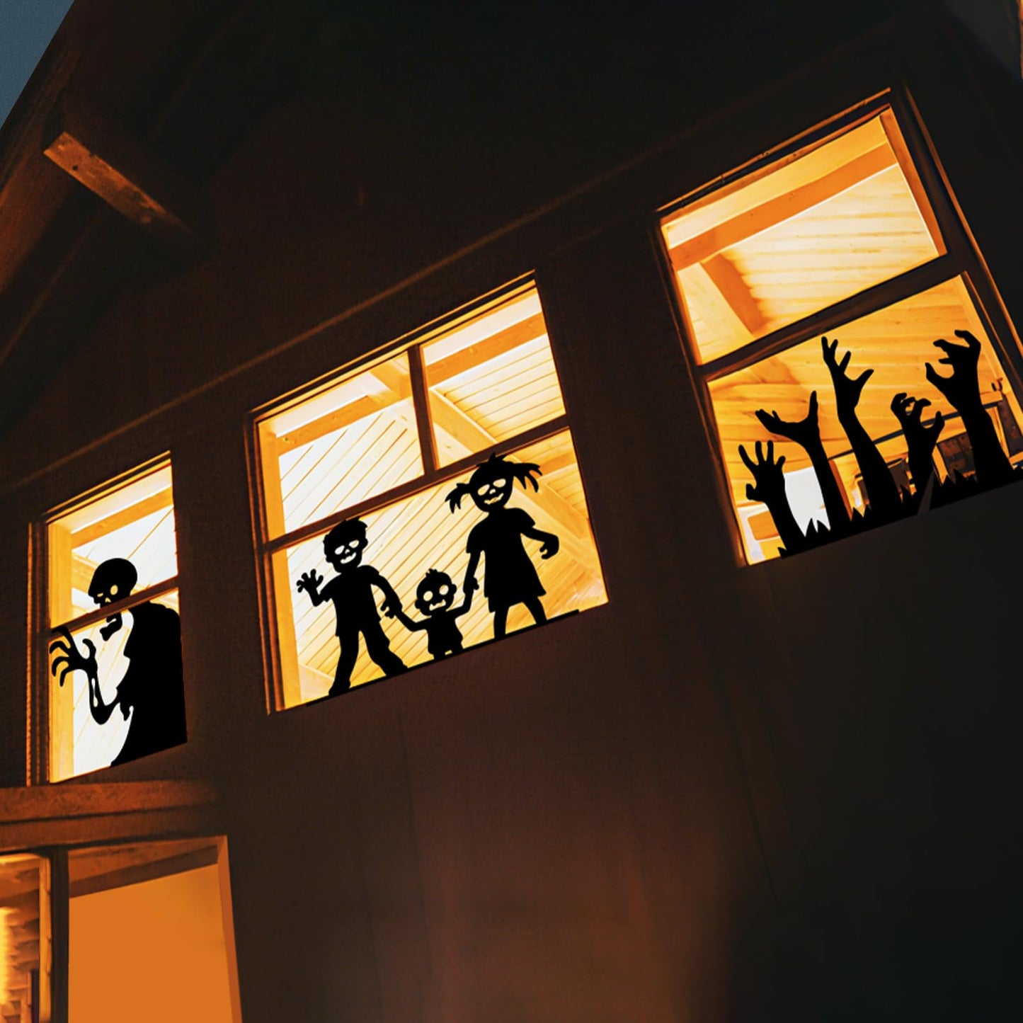 FYSUIMU 3Pcs Halloween Window Decor Large Scary Clings Fabric Decoration 47 x 31.5 Inch Black Zombie Arm Spooky Monster Window Silhouette Cover for Wall Garage Home Indoor Outdoor Trick or Treat Party