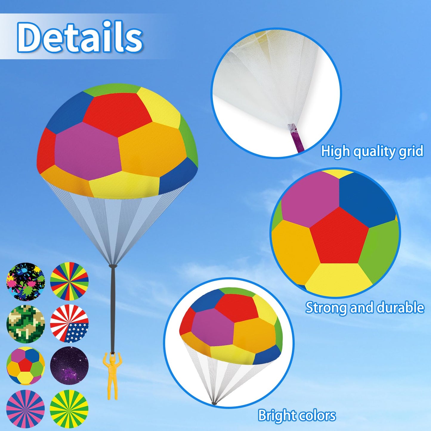 Ynybusi 10 Pcs Parachute Toys for Kids, Cool Outdoor Flying Toys Parachute Men for 3 4 5 6 7 8 9 10 Year Old Boys Kids, Best Easter Basket Stuffers Valentines Gifts Idea 2026 for Kids Party Favors