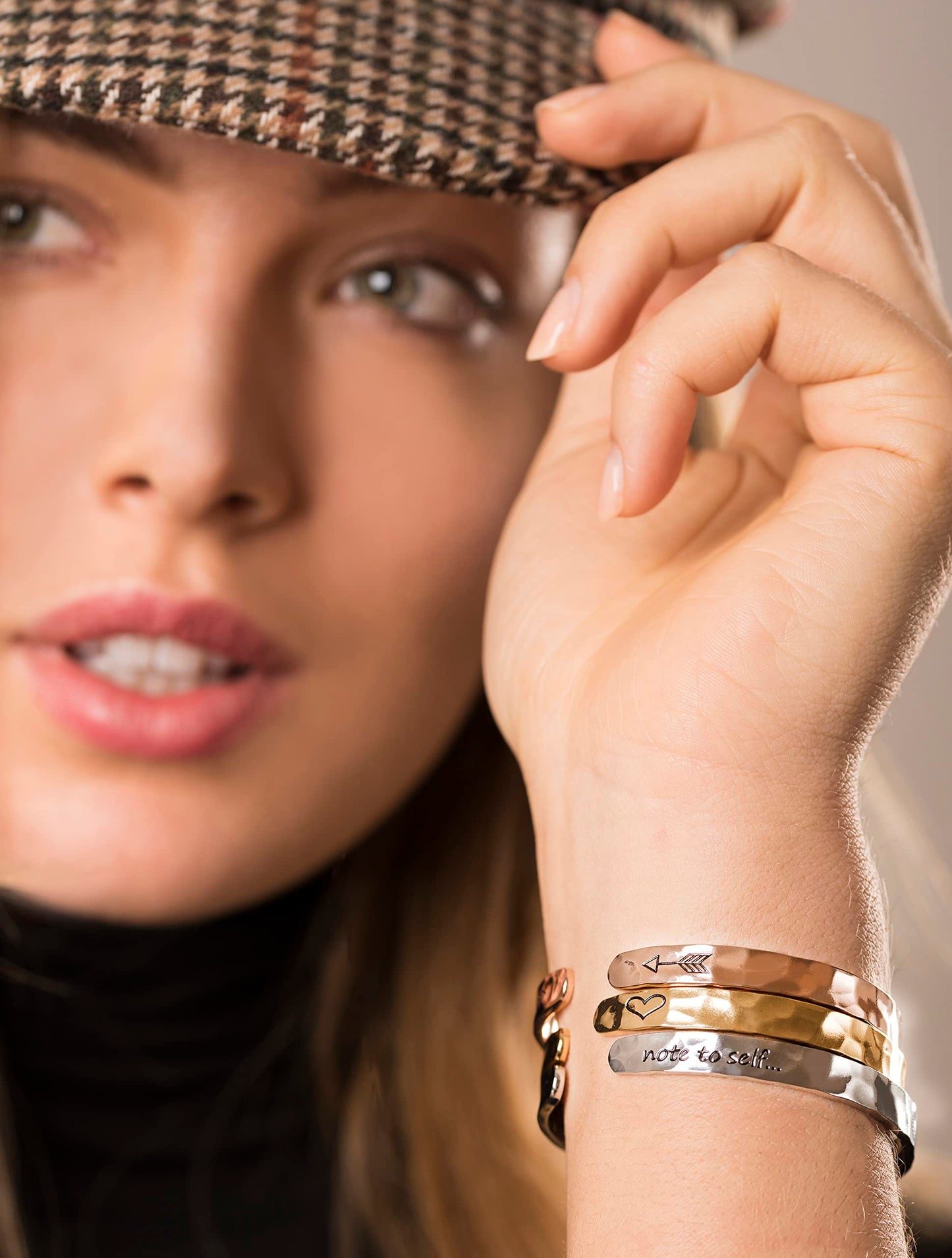 Carviell Inspirational Gold Bracelet for Teens - Confirmation Gift Idea, Birthday, Confirmation or Christmas Gift for your Daughter, Granddaughter, Student, or Niece, Engraved Cuff Jewelry for Teenagers