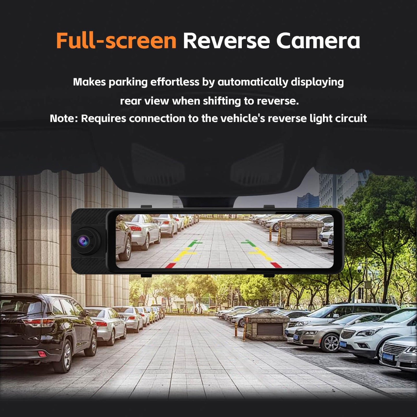 3 Channel Rear View Mirror Camera, 4K+1080P+1080P Front Inside and Rear Car Camera, 12" Touch Screen Backup Camera with 5GHz WiFi GPS, 24H Parking Mode, HDR Night Vision, G Sensor, Free 128G Card