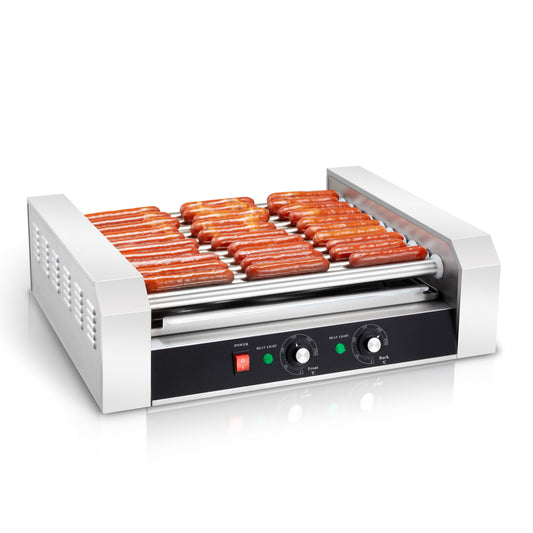 SYBO Hot Dog Roller, 30 Hot Dogs 11 Rollers Grill Cooker Machine with Removable Stainless Steel Drip Tray, 1430-Watts, Ideal for Commercial And Party Use