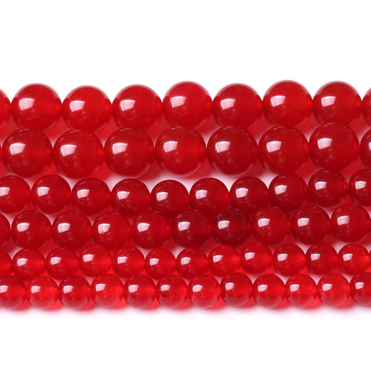 32PCS 12MM Red Chalcedony Beads Energy Healing Beads for DIY Jewelry Bracelet Necklace Making for Jewelry Making 15Inch