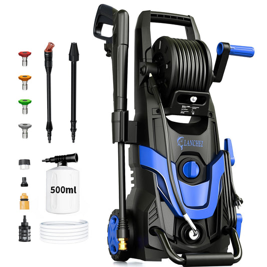 Pressure Washer,4800PSI Power Washer with 6 Quick Connect Nozzles, Inlet Hose & Filter&Foam Cannon for Cars/Fences/Driveways/Patios/Home Cleaning (Blue)