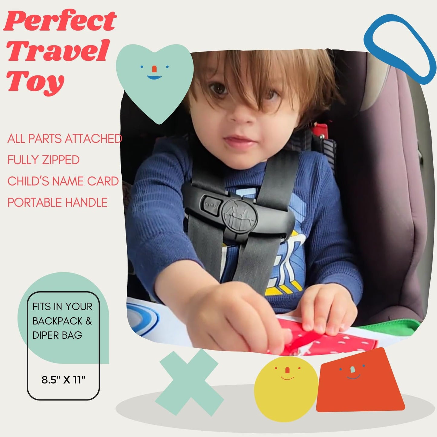 BAVY My Quiet Book - Toddler Travel Essential, Car Plane Airplane Toys, Montessori Busy Board Book, Activity Books for Toddlers 1-3, Gifts for 1 2 3 4 Year Old Girl, Birthday Gifts Toys Age 2-4