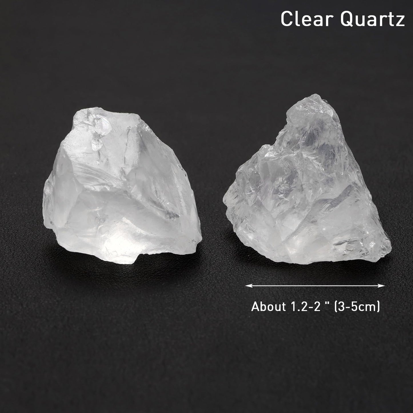 GolbalJew Clear Quartz Natural Raw Crystals 2PCS Healing Crystal Stones 1.2-2.0” Reiki Healing Stone for Meditation Chakra Balance Home Decor