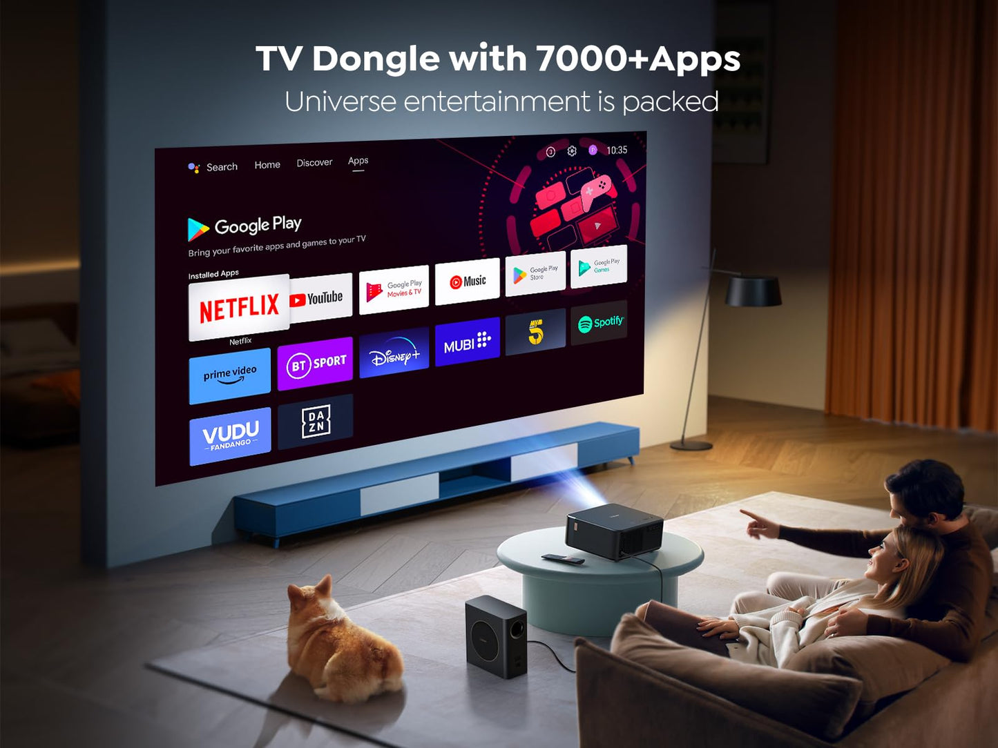 YABER K2s Pro 4K WiFi 6 Projector with Google TV, JBL Sound, Dolby Audio, Auto Focus, Native 1080P, Netflix Compatible