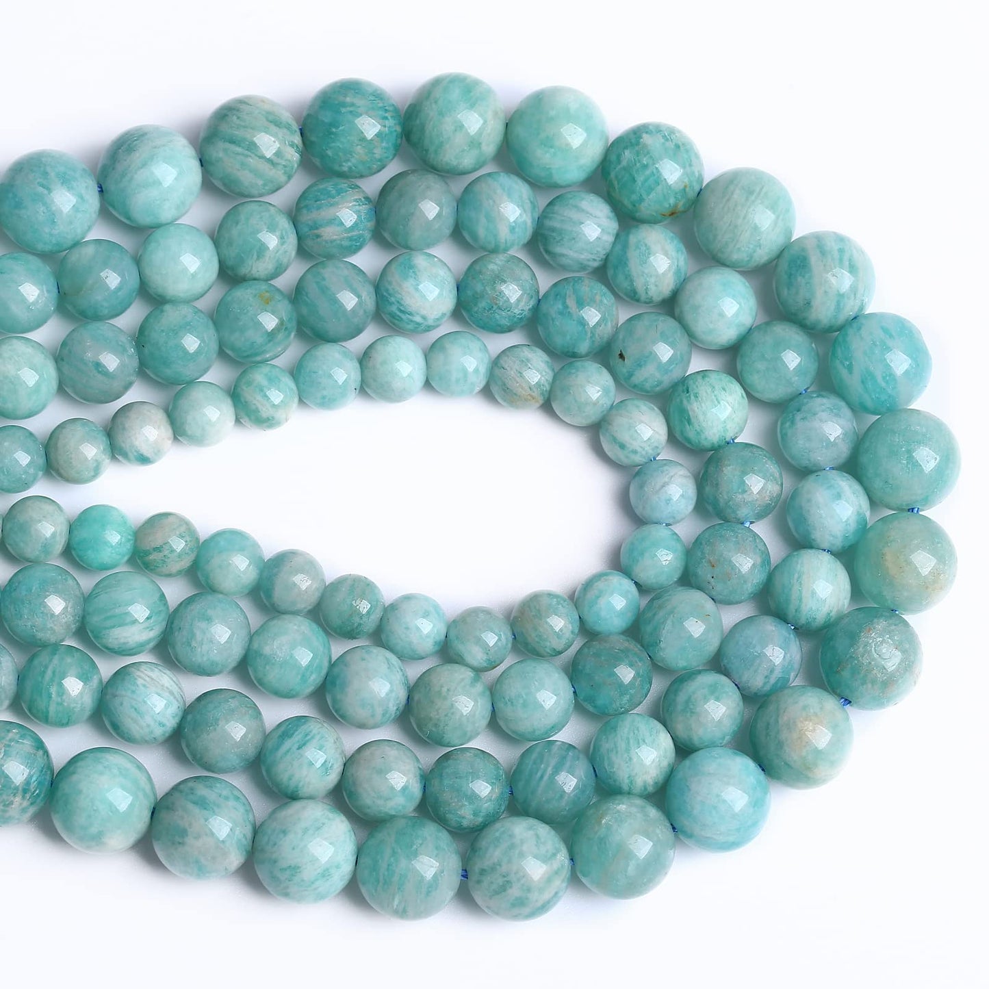 8MM 45PCS Natural Stone Amazonite Gemstone 2A Grade Crystal Loose Beads for Jewelry Making DIY Bracelet Necklace 1 Strand