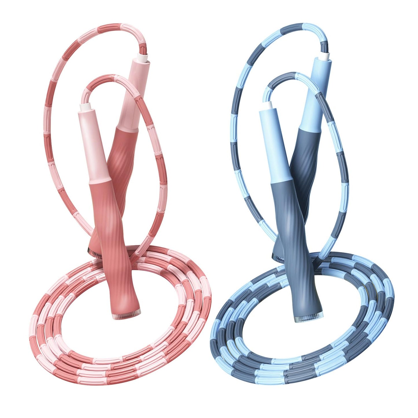 Redify Beaded Jump Rope for Kids,Tangle-Free Segmented Kids Jump Rope with Soft Anti-slip Handles,Adjustable Jumping Rope for Women