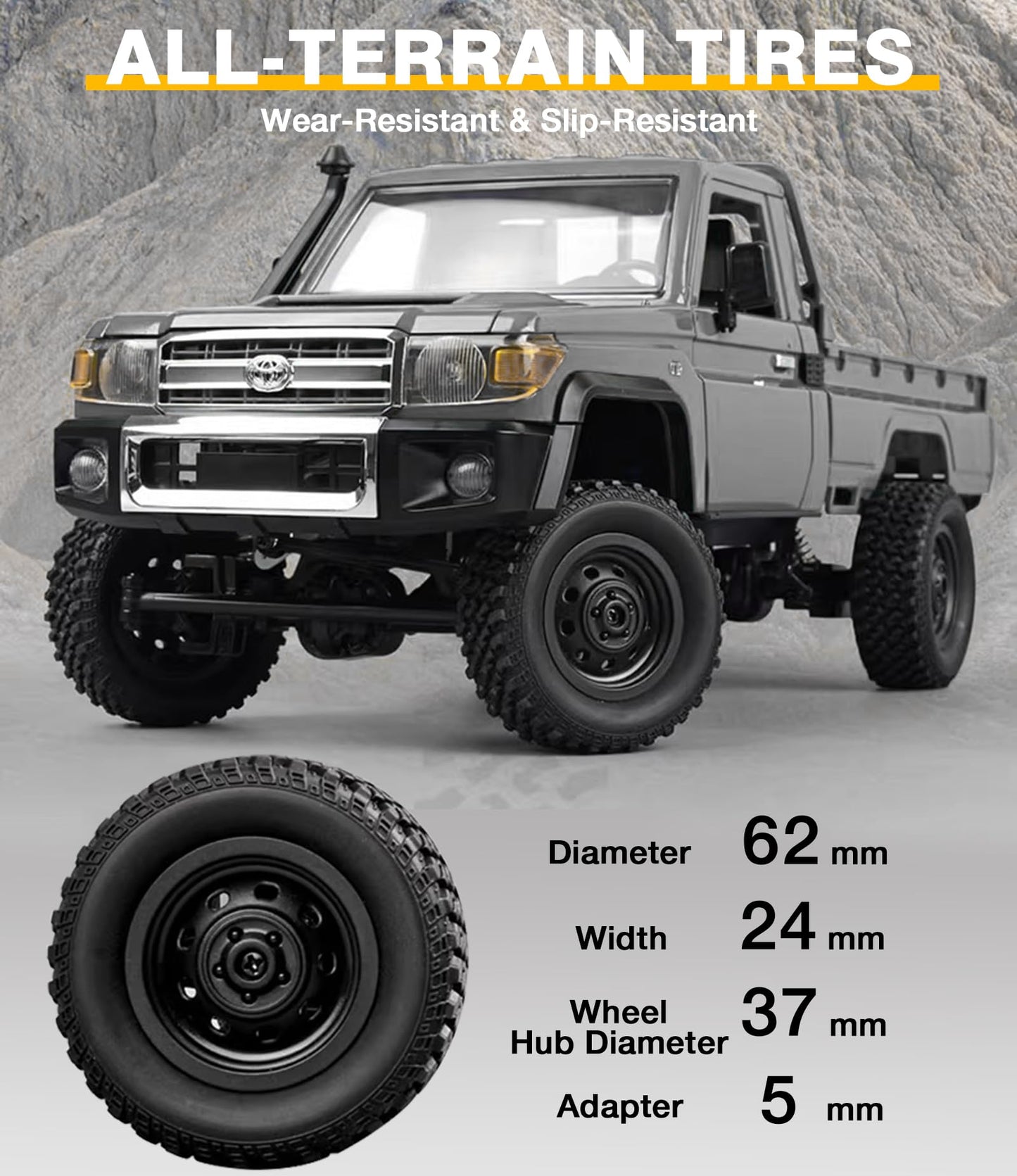 Upgraded MN82 PRO LC79 RC Rock Crawler, 1/12 MNRC RC Crawler 4x4 Toyota LC79 Off Road RC Pickup Truck, 4WD 2.4GHz RC Climing Car RTF with LED Lights for Adults