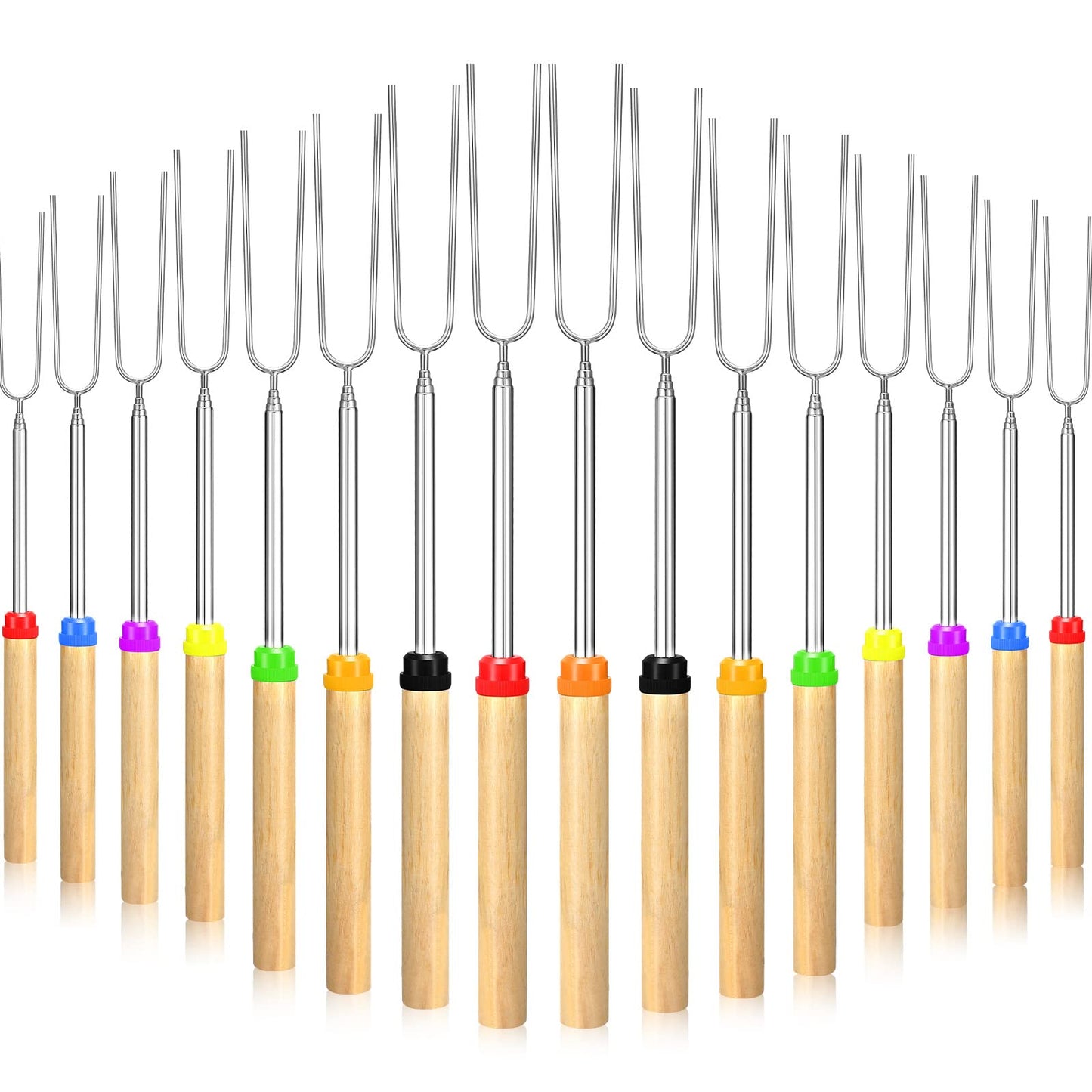 150 Pack 32 Inch Marshmallow Roasting Sticks Bulk, Smores Skewers for Fire Pit Kit, Hot Dog Camping Skewers Accessories Campfire Marshmellow Extendable Forks Bbq Tools Smores Sticks