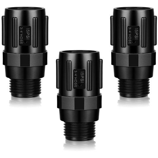 Tondiamo 3 Pcs 15 PSI Drip Irrigation Pressure Regulator, 3/4" Female Hose Thread x 3/4" Male Hose Thread Pressure Reducer Low Flow Valve for Garden Drip Irrigation Parts Emitters System