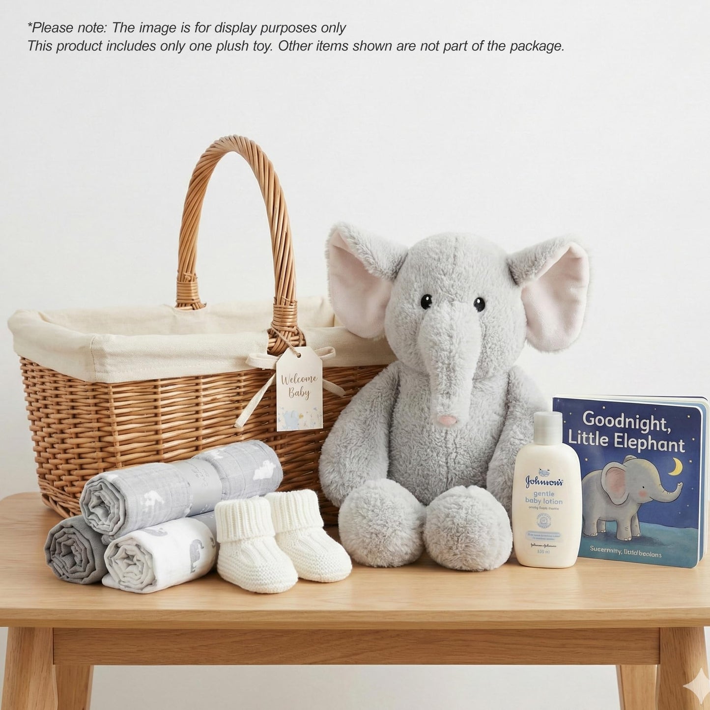 WEIGEDU Elephant Teddy Bear Stuffed Animals Plush Elephant Toys with Pink Ears Nose for Girls Boys Kids Babies Shower Bedtime Gifts, 15.7"