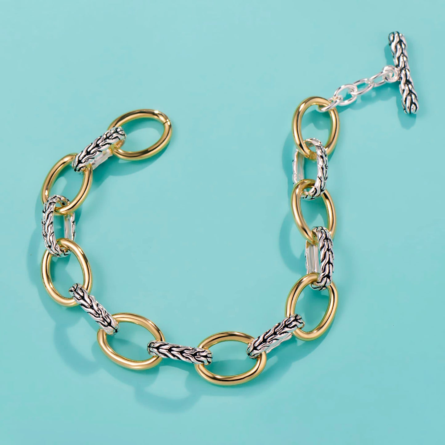UNY JEWEL Jewelry Make a Statement With Foxtail Link Chain Bracelet Designer Brand Inspired Women Valentine Christmas Gifts (Silver Tone)