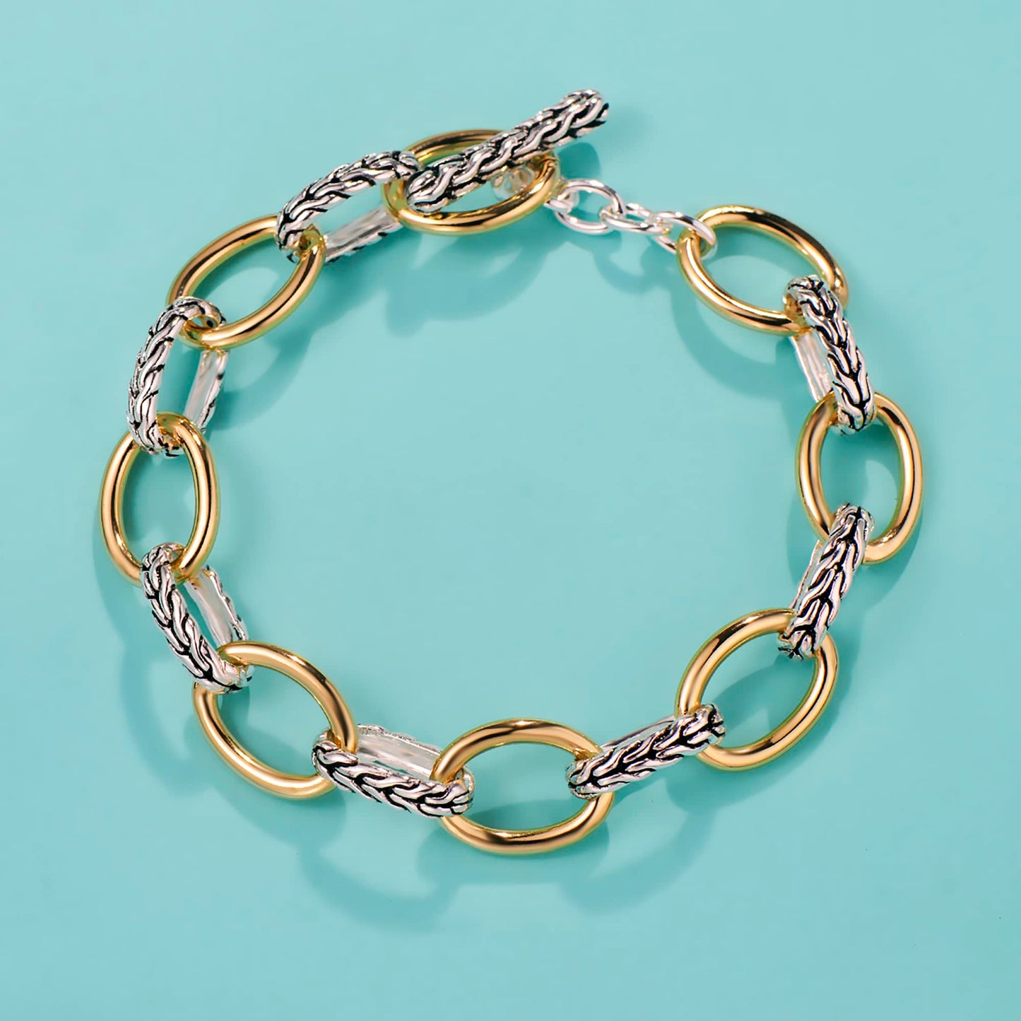 UNY JEWEL Jewelry Make a Statement With Foxtail Link Chain Bracelet Designer Brand Inspired Women Valentine Christmas Gifts (Silver Tone)