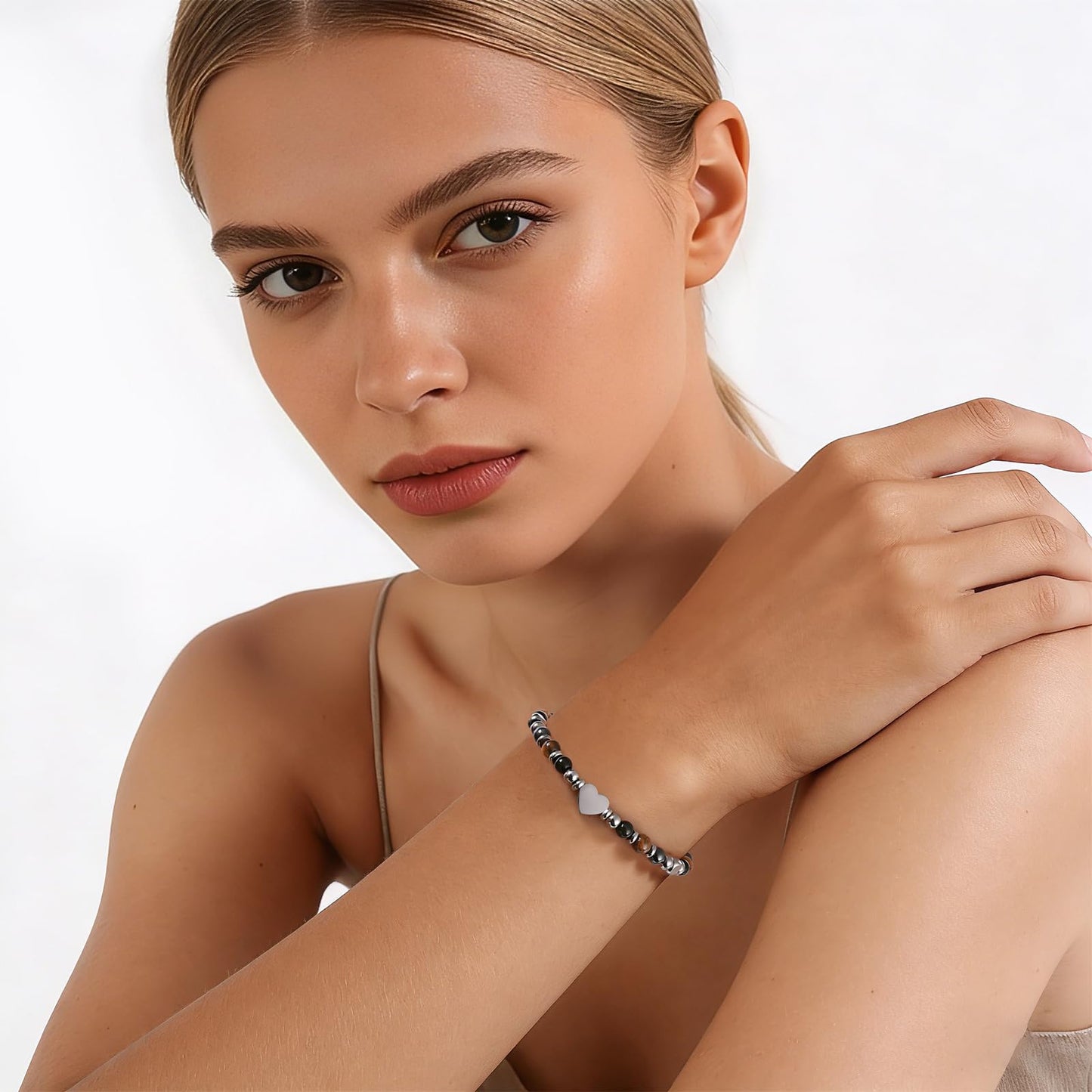 Jardme Natural Healing Crystal Bracelet for Women- Triple Protection