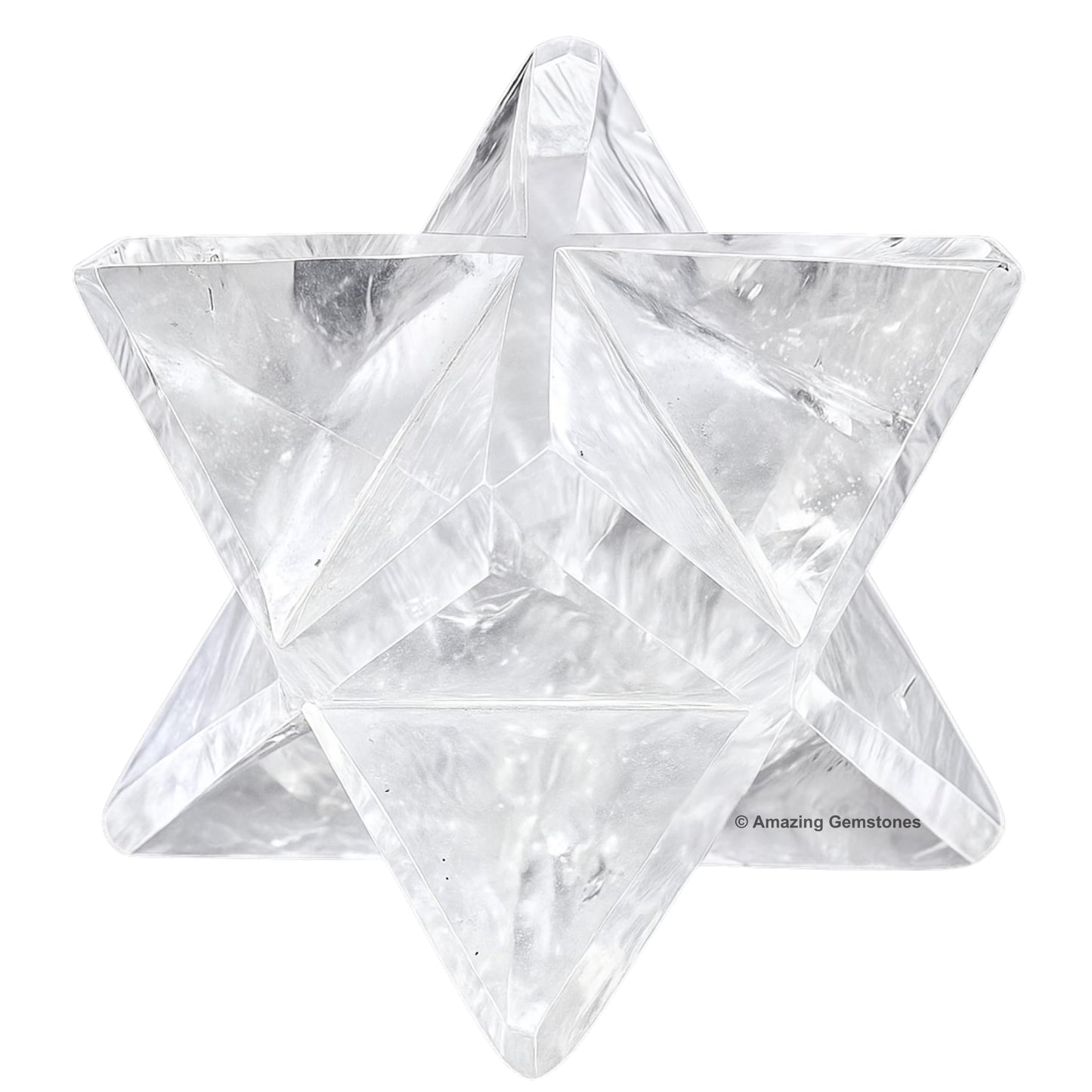 Amazing Gemstone Clear Quartz Merkaba Crystal - 0.75 Inches Metaphysical Merkaba Star for Meditation - Energetic Tetrahedron Crystal and Healing Stones for Spiritual Growth and Healing (15-20mm)