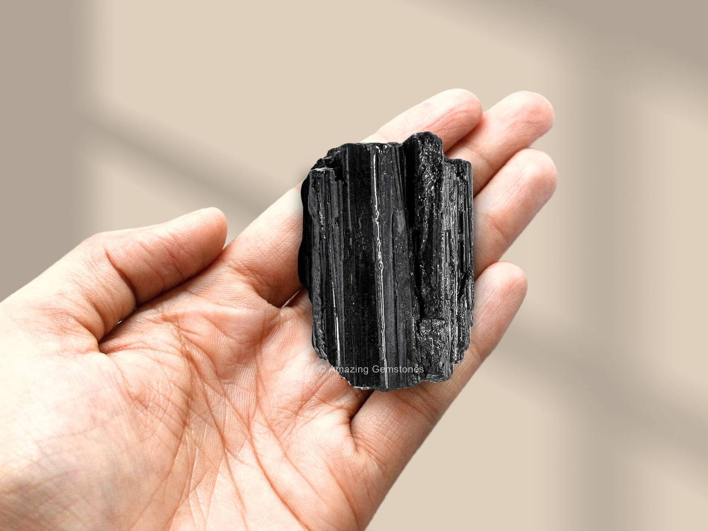 Amazing Gemstone Black Tourmaline Raw Protection Crystals and Healing Stones, Natural Rocks for Tumbling and DIY Raw Stones and Crystals (1 Piece)