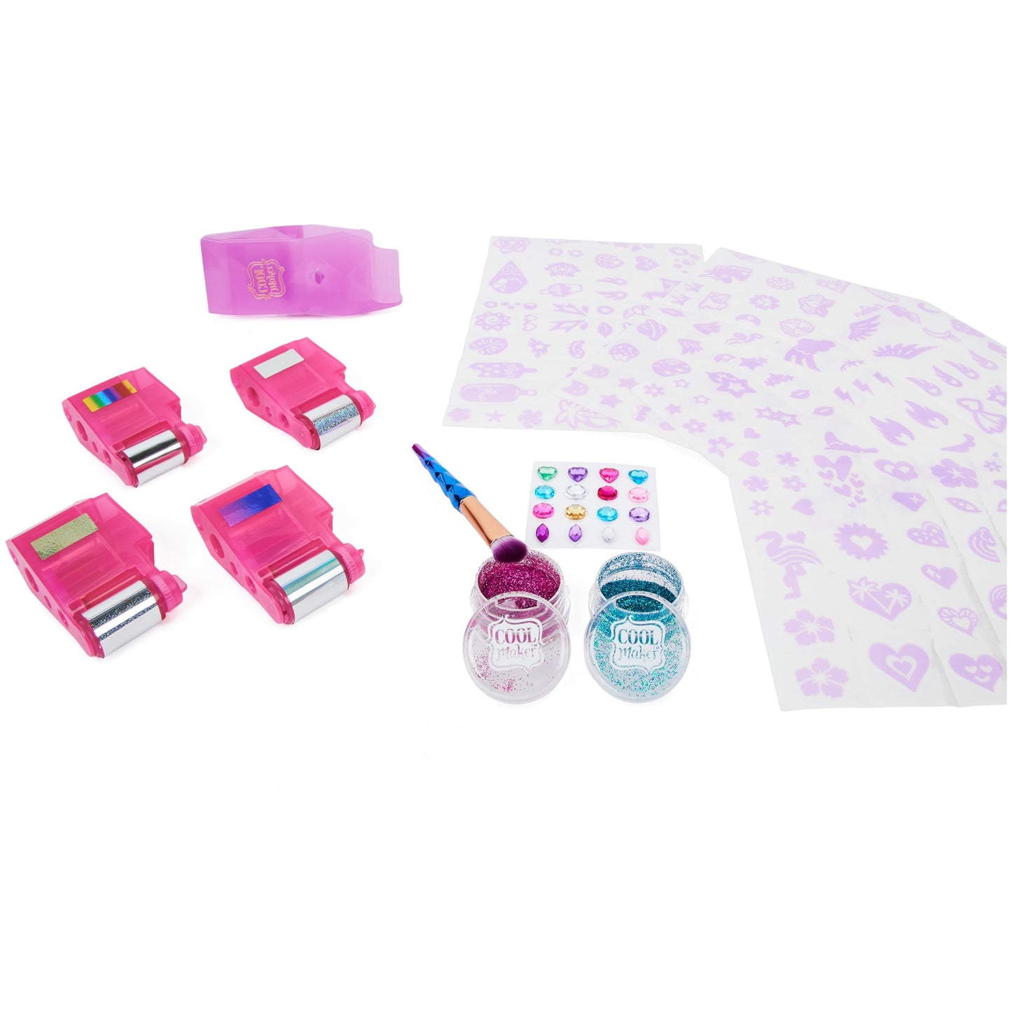 Cool Maker, Shimmer Me Body Art with Roller, 4 Metallic Foils and 180 Designs, Temporary Tattoo Kids Toys for Ages 8 and up