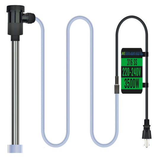 3500W 240V Fully Submersible Water Heater of Hot Tub & Inflatable Pool – Portable Immersion Electric Heater with Auto Shut Off & WiFi Timer for Tub, Spa, Above Ground/Inground Pool & Baptistry etc