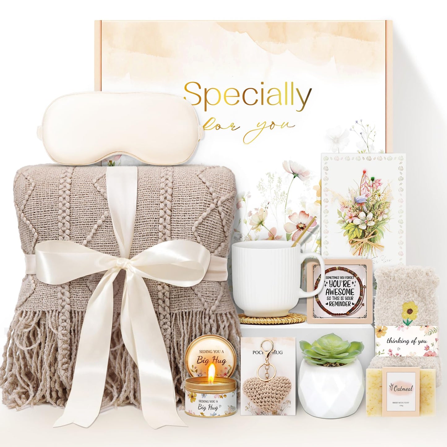 Mothers Day Gifts for Mom Wife Grandma Her Friends Sister,Birthday Gifts for Women Mom Daughter, Get Well Self Care Gift,Sympathy Gift Baskets Spa Gifts Set Thinking of You Inspirational Gift