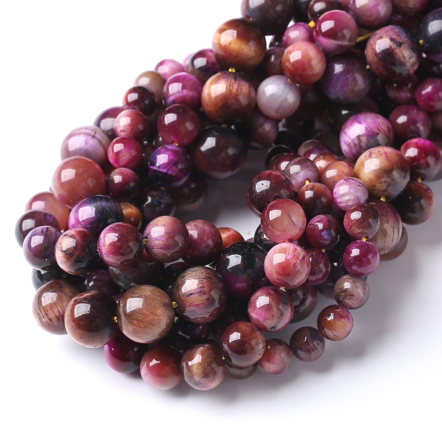 60PCS 6MM AAA Galaxy Tiger Eye Stone Beads Natural Gemstone Bead Crystal Healing Energy Jewelry Making DIY 15 inches