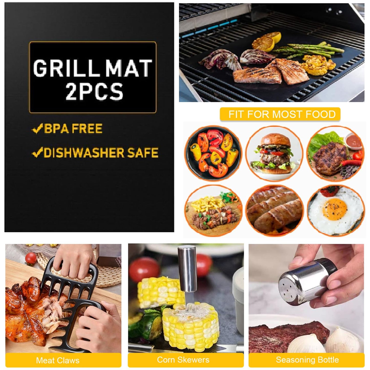 30PCS Portable Grilling Accessories Kit,BBQ Accessories Set with Storage Bag,Stainless Steel Barbecue Tool Set with Apron, for Outdoor,Camping,Backyard Grill Accessories Sets,Man Best Barbecue Gift
