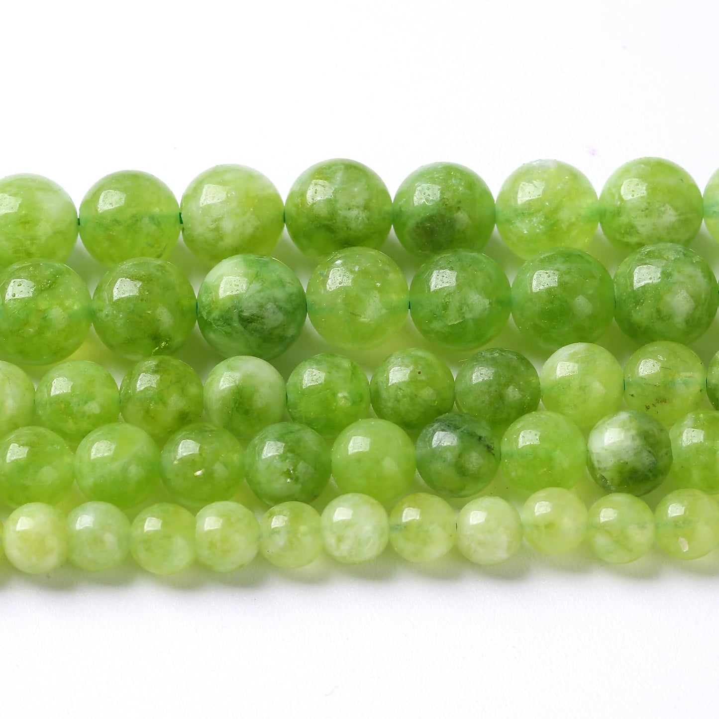 90pcs 4mm Natural Peridot Green Lace Jades Beads Round Loose Spacer Beads for Jewelry Making DIY Bracelets Crystal Energy Healing Power Stone 15 Inch(4mm, Green Peridot Jade)