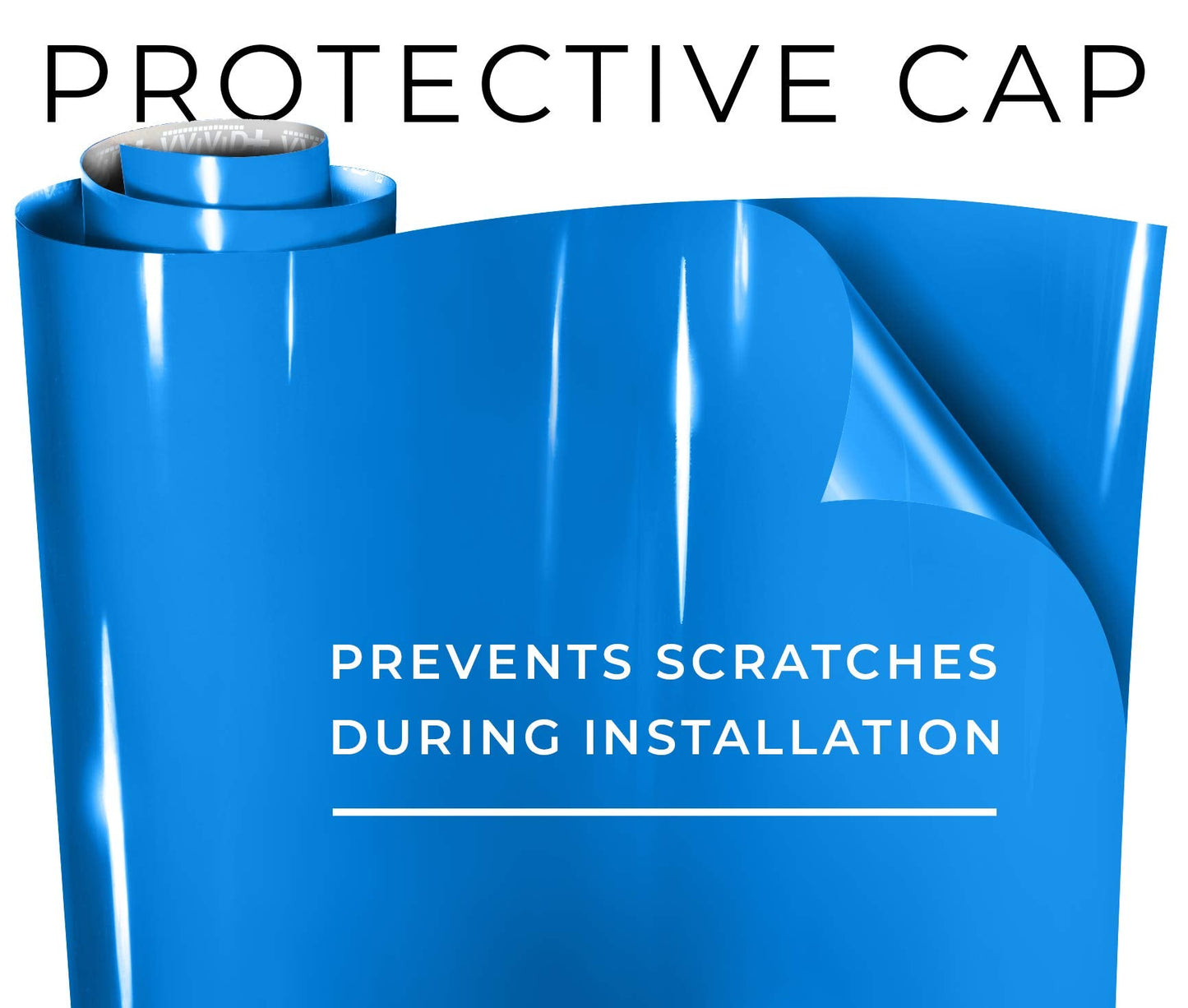 VViViD+ Ultra Gloss Smurf Blue Vinyl Car Wrap Premium Paint Replacement Film Roll with Nano Air Release Technology, Stretchable Protective Cap Liner, Self Adhesive, Indoor Outdoor (15ft x 5ft)