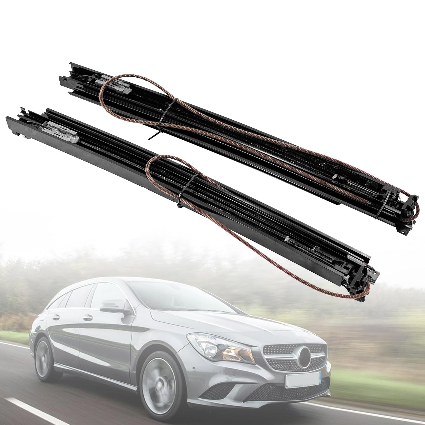 A1767800075+A1767800175 Panoramic Sunroof Tracks Repair Kit Fits for 2014-2019 Mercedes-Benz A/CLA-Class W176 C117 A200 CLA200 CLA250 CLA45 AMG A180 1.6L 2.0L