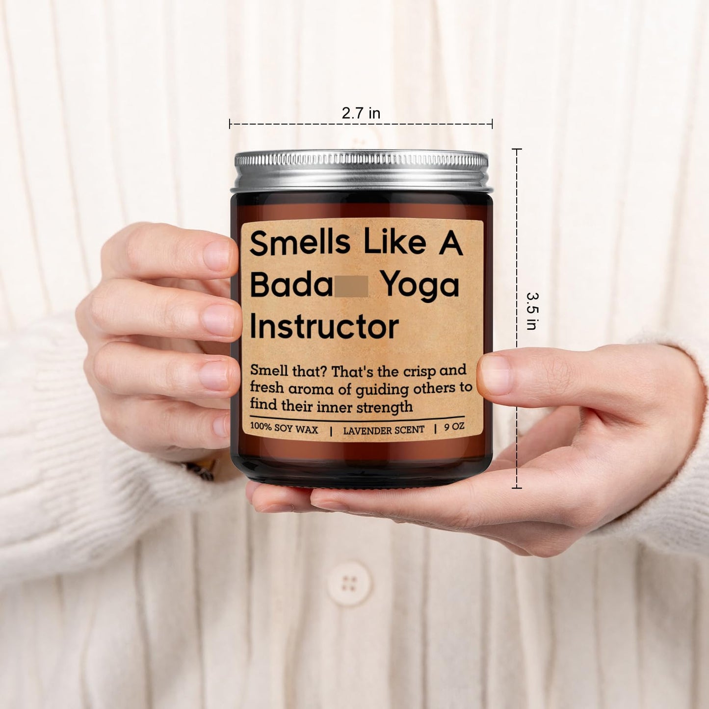 GSPY Scented Candle - Yoga Instructor Teacher Gifts, Yoga Gifts for Women, Men - Funny Meditation, Zen, Birthday, Mothers Day, Appreciation Ideas for Yogis, Yogic Lovers, Wellness Coach, Friend, Mom