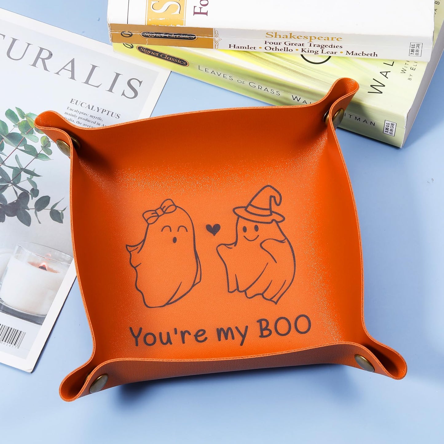 Spooky Valentines Day Gifts for Him Stuff to Put in a Boo Baskets Spooky Gifts for Men Husband Boyfriend Birthday Gift Halloween Decor for Couples Christmas Leather Tray Wicked Merch