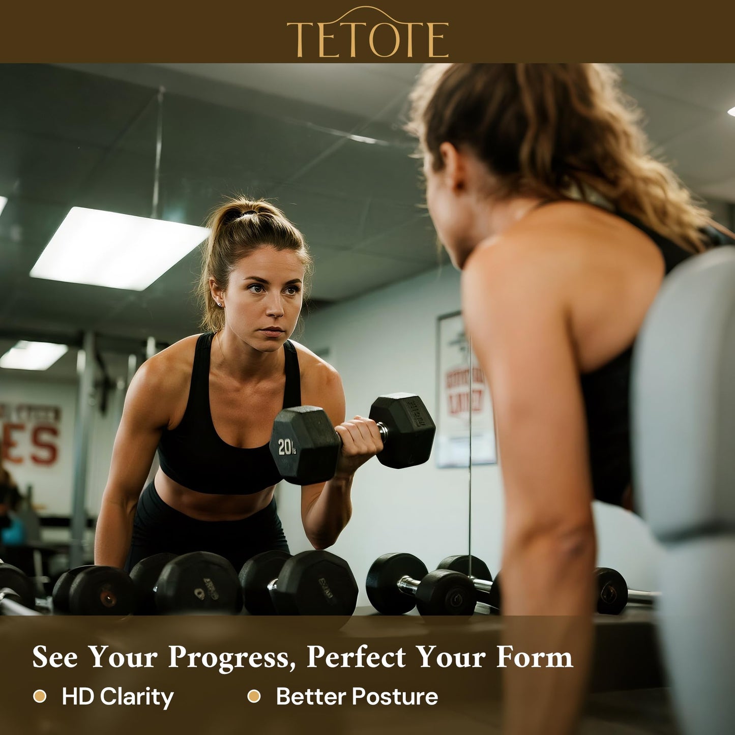 TETOTE Home Gym Mirror 72" x 36" - 1PC Large Tempered Glass Workout Mirrors for Home Gym, Exercise Fitness Wall Mounted Frameless Full Length Mirror for Garage, Dance Studio, Yoga, Living Room
