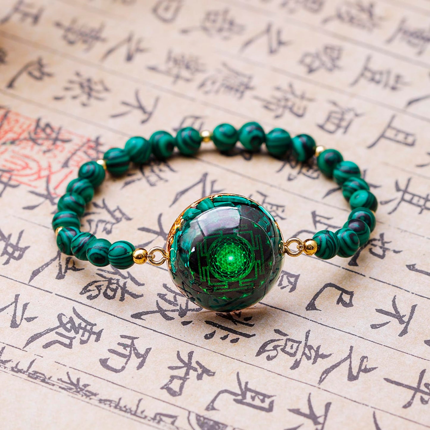 Day Day Up Malachite Bead Stretchy Bracelet for Women & Men, Orgonite Energy Healing Crystal Bracelet, Chakra Balancing Spiritual Jewelry (Style 4)