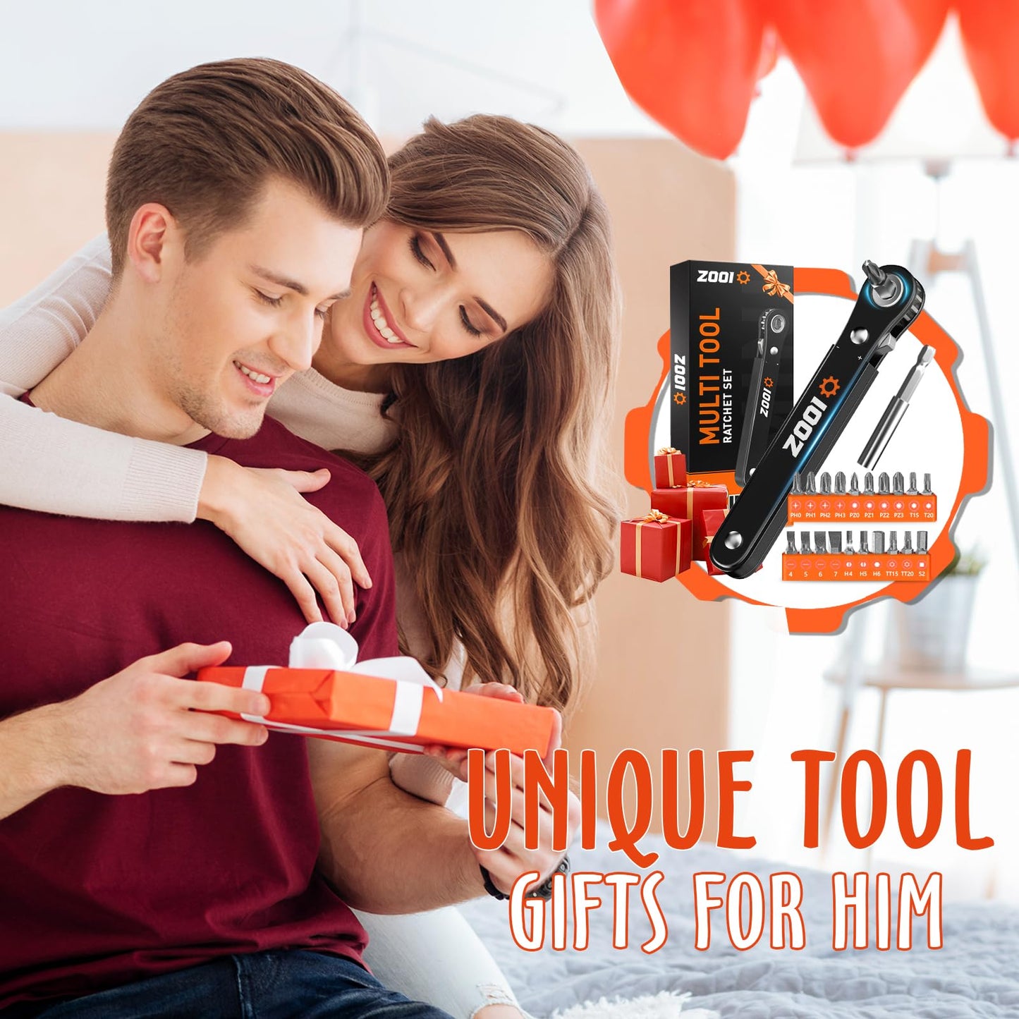 ZOOI 22 In 1 Ratchet Screwdriver Set, EDC Gear Tool Pocket Ratcheting Screwdriver, Mens Dad Gifts for Men Dad Him, 90 Degree Right Angle Screwdrivers, Tight Spaces Mini Ratchet Set