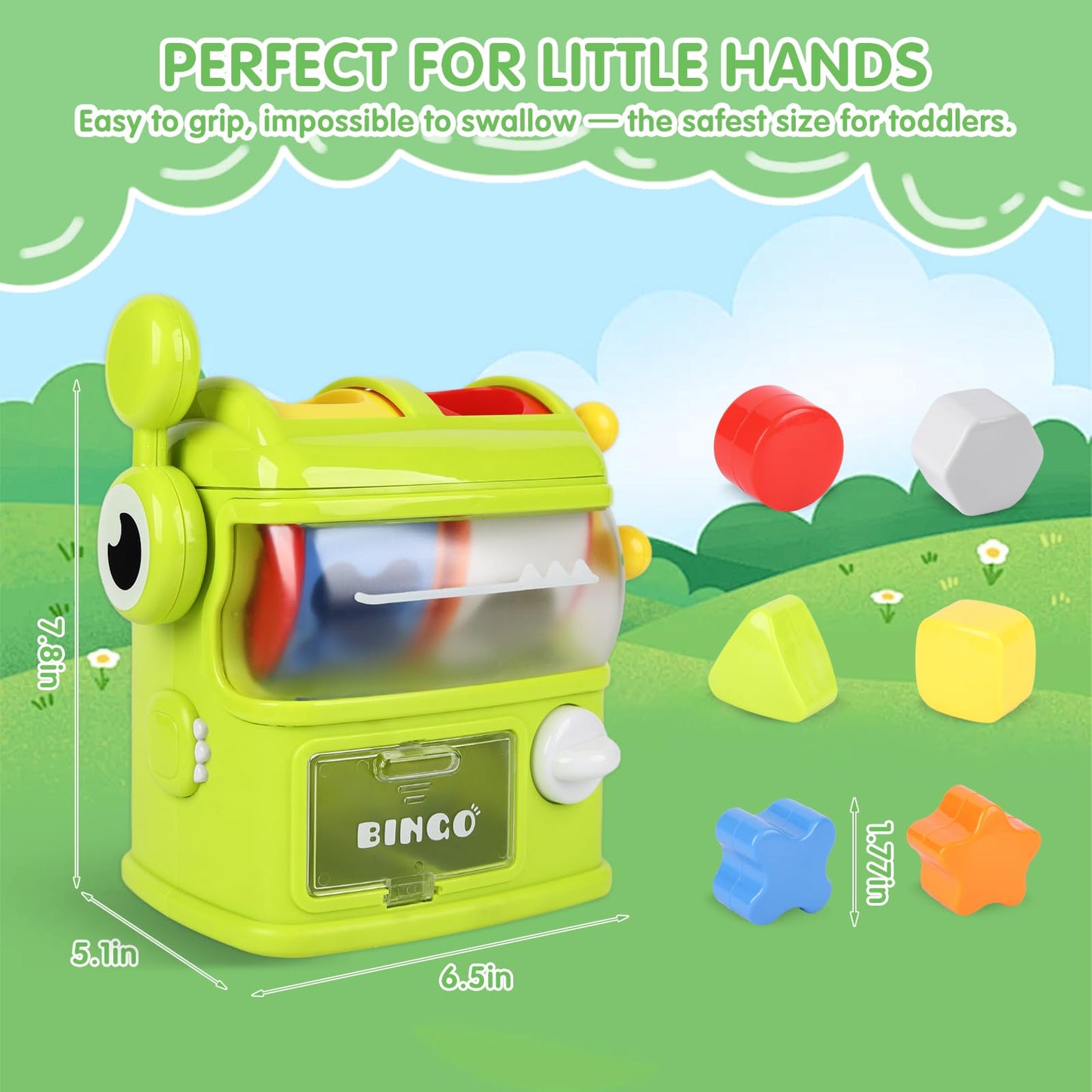Haoshoon Montessori Baby Toys Eating The Shapes, Interactive Shape Sorter Toys for Toddlers, Fine Motor Skills Matching & Sorting Learning Toys for 1 2 3 Year Old Boys Girls