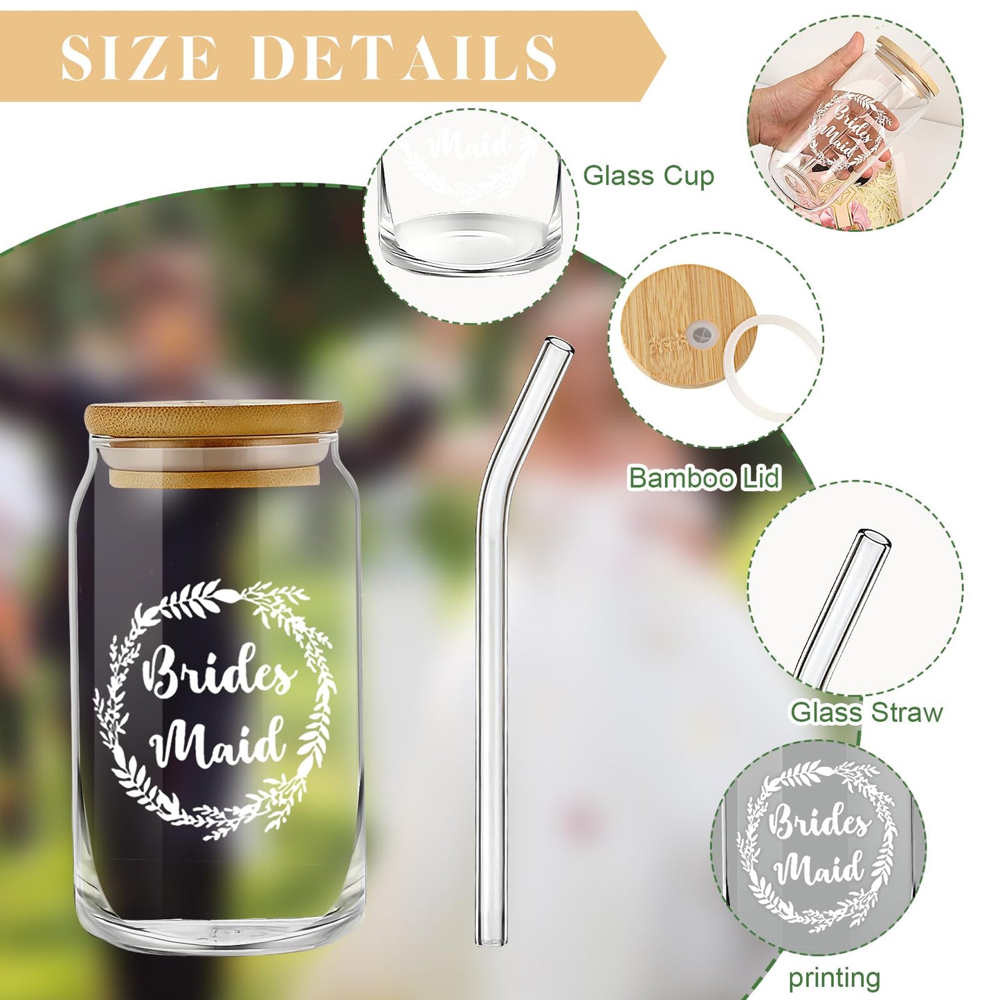 HOMENERGY Bridesmaid Proposal Gifts Set 6 - Will You Be My Bridesmaid Kit with Elegant Box Jewelry Box Glass Cup Invited Cards Knotted Bracelets Sunglasses Scrunchies Raffia Grass (Purple, 54 Pcs
