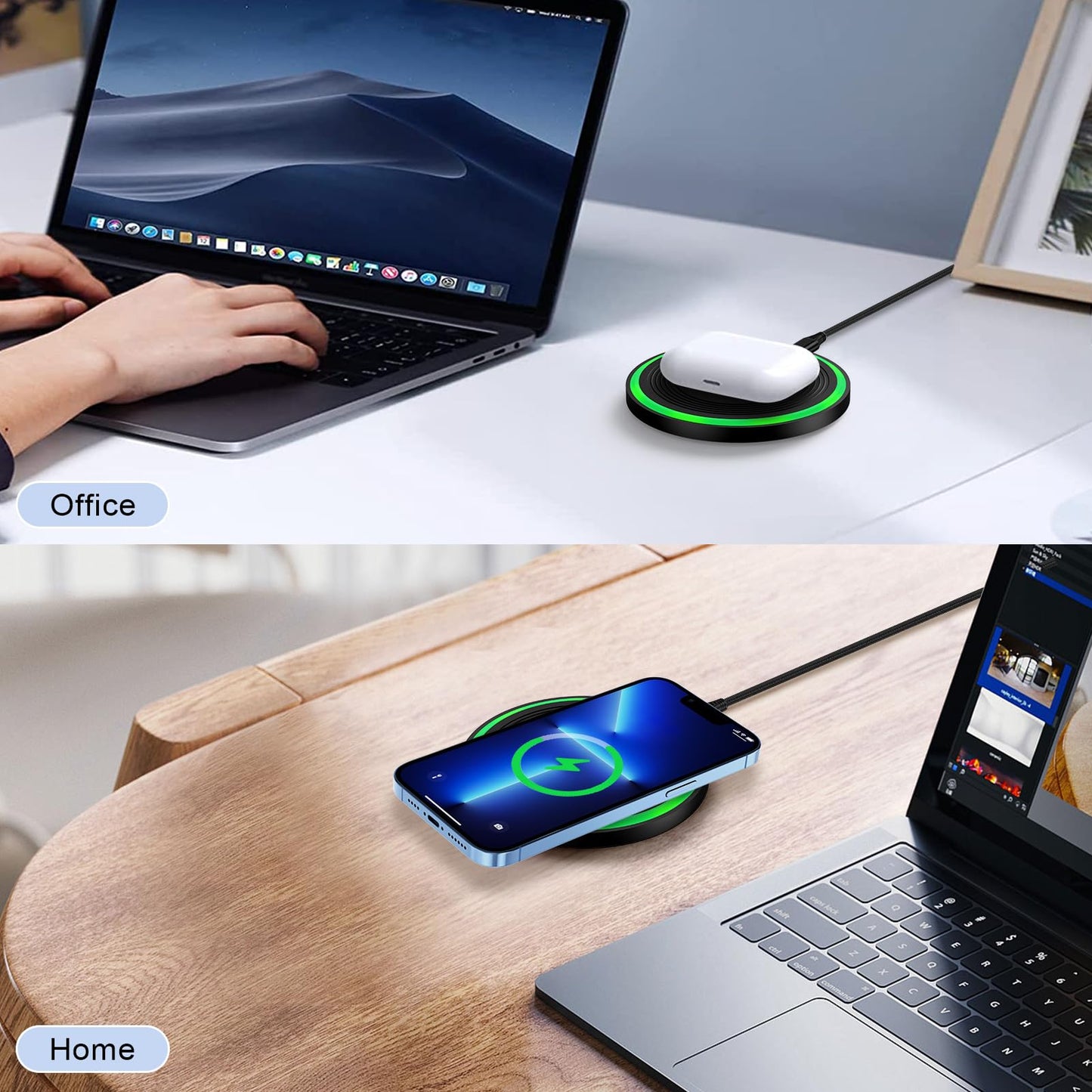 Samsung Wireless Charger Pad Fast Charging for Samsung Galaxy S25 Ultra S24 FE Plus/S23/S22,Z Flip 7,2Pack 15W Wireless Charger Mat Fast Charging with Power Adapter for Google Pixel 10 Pro XL/9/9a/8