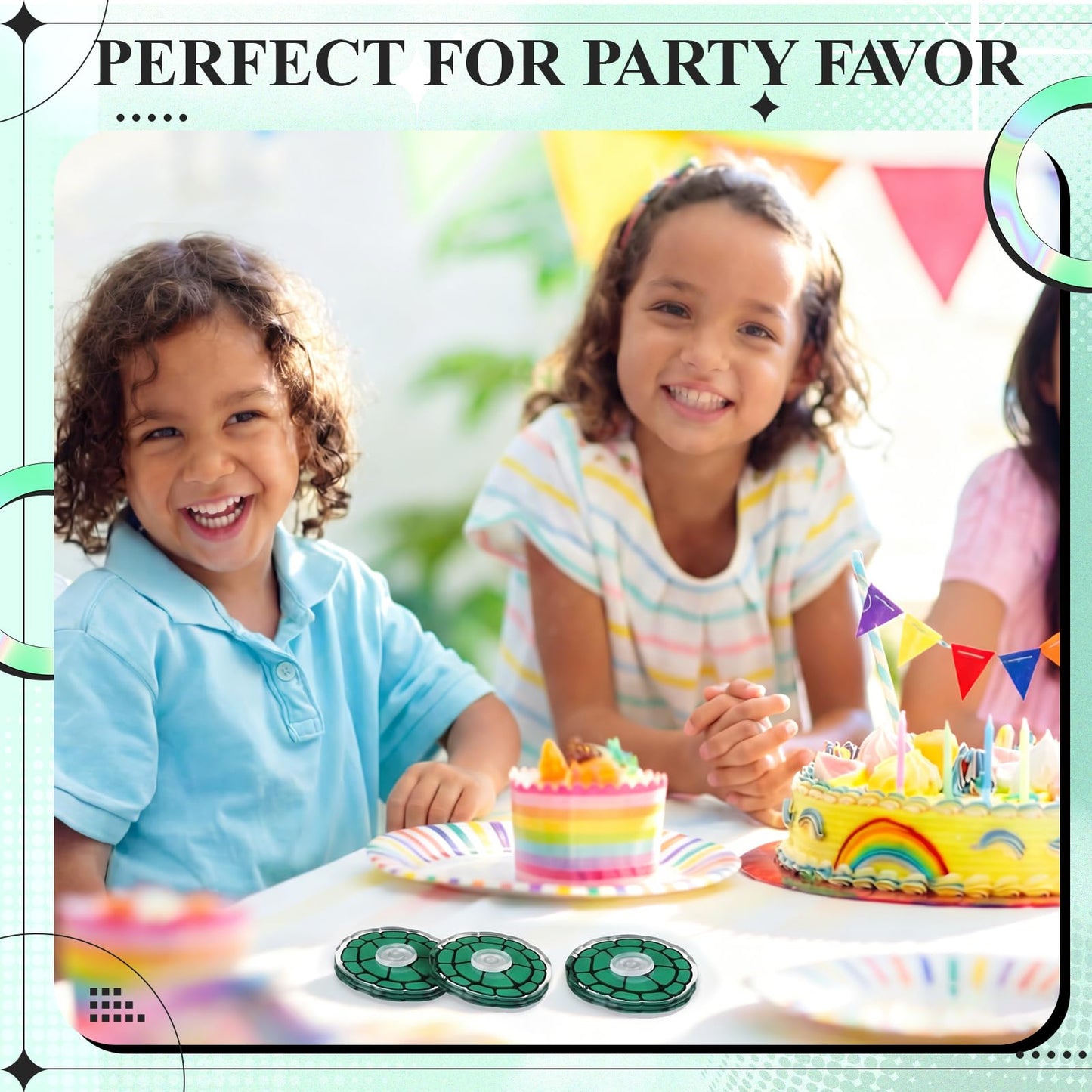 Charnoel 48 Pcs Turtle Shell Fidget Spinners Bulk Mini Fidget Turtle Birthday Party Favors, Goodie Bags Stuffers, Party Game Supplies, Rewards, Carnival Prizes and Gifts