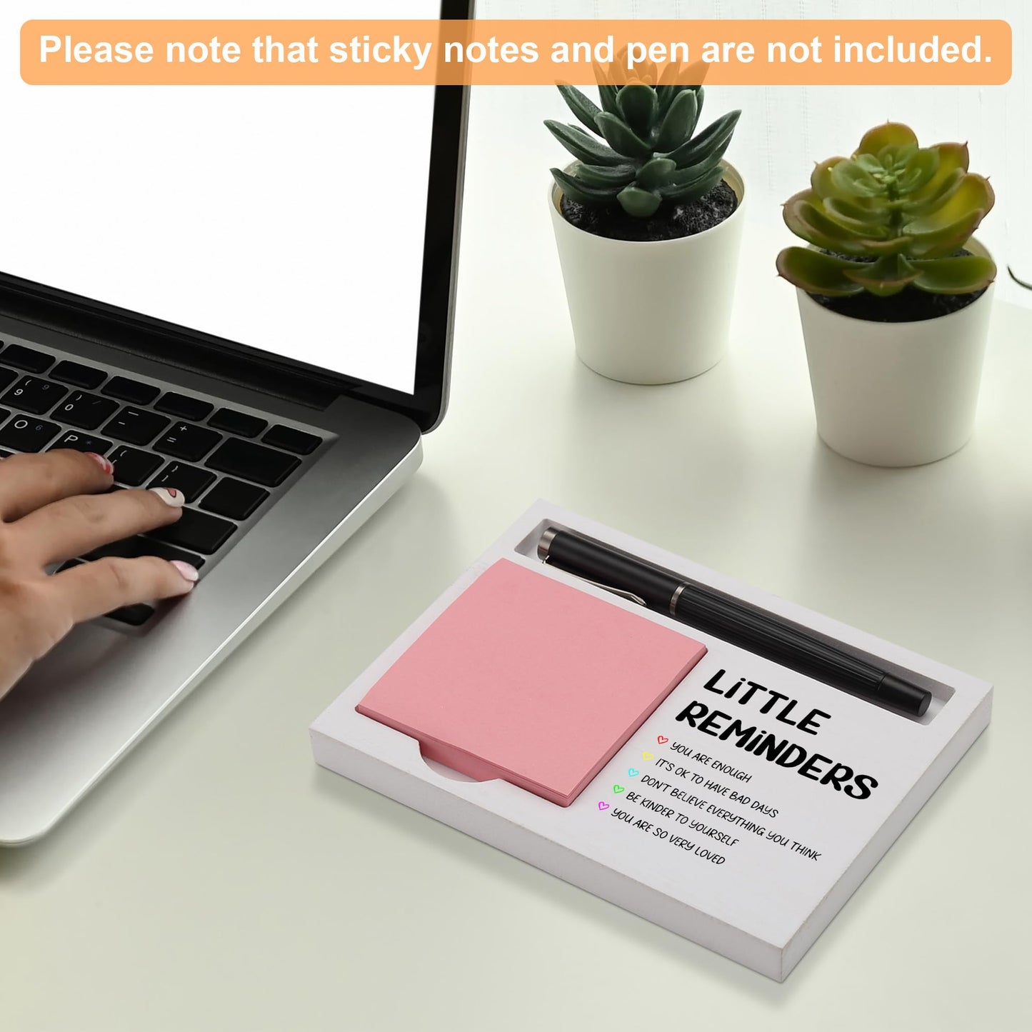 Little Reminders Sticky Note Holder for Desk, Inspirational Office Organizer Gift for Women Men Friends, Thoughtful Motivational Present for Birthday, Graduation, Coworker Appreciation, NPB606