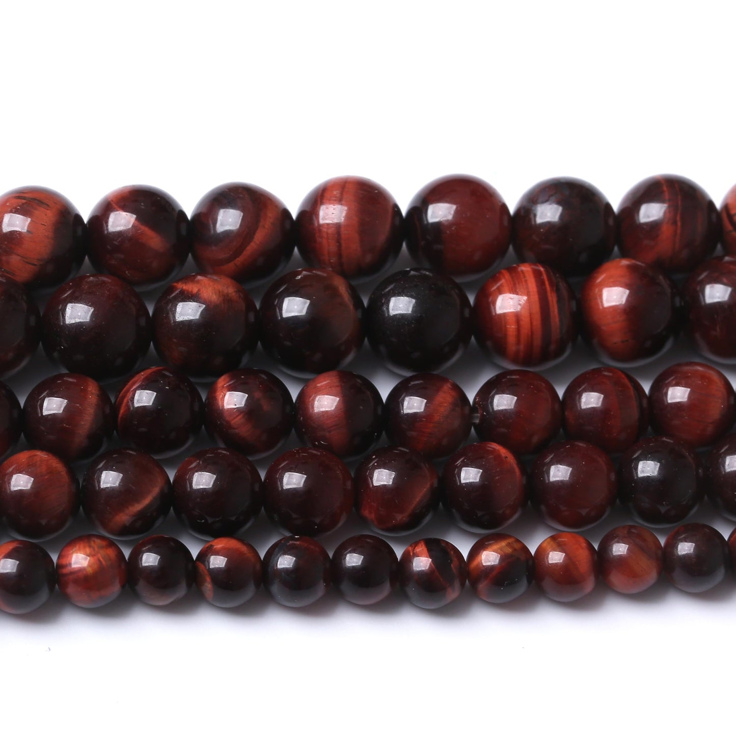Natural Red Tiger Eye Gemstone Round Crystal Energy Jade Stone Beads for Jewelry Making DIY Bracelet Necklace Jewelry Making 1 Strand 15.5inch 35PCS 10MM
