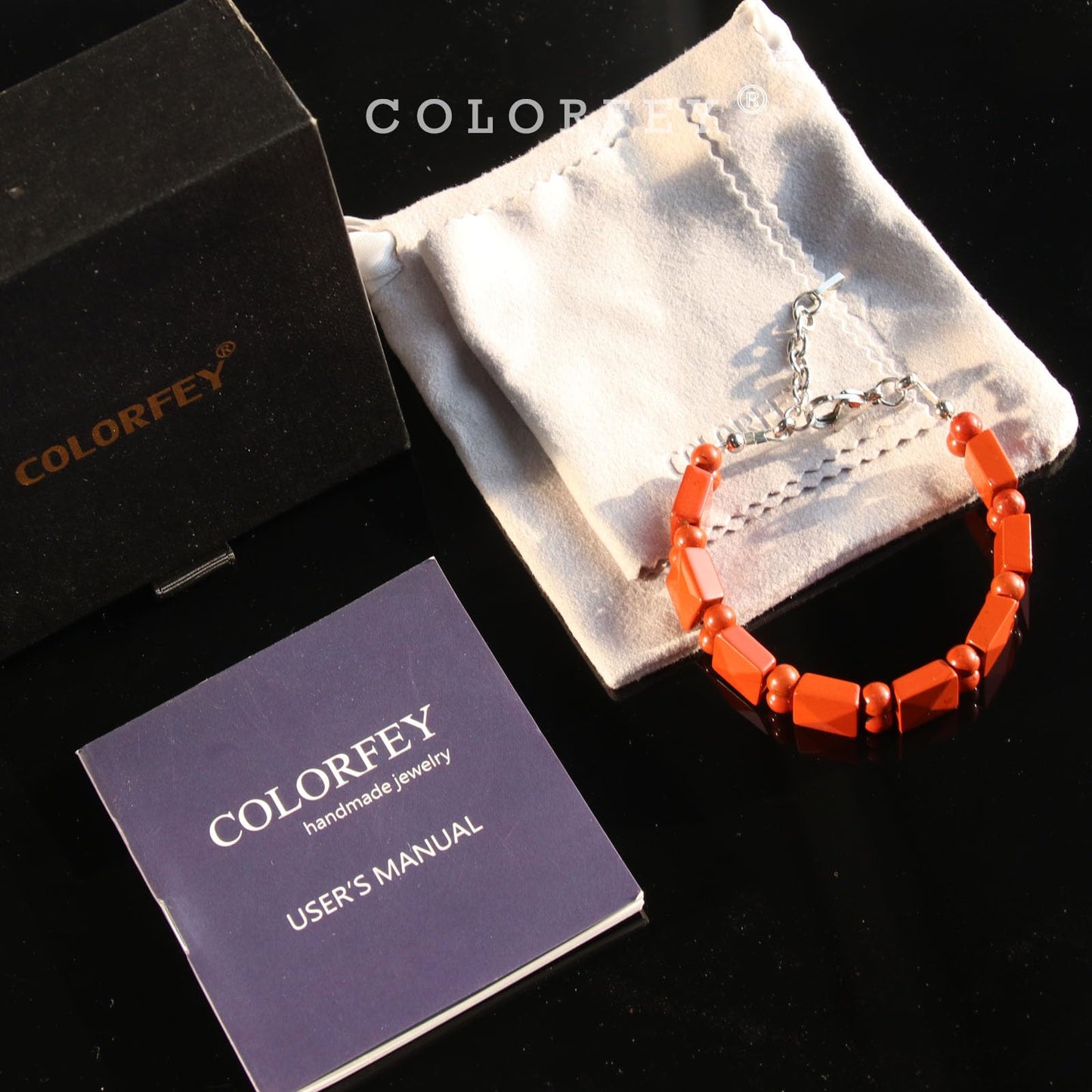 COLORFEY Red Bracelets for Women Men Real Red Agate Beads Protection Crystal Bracelets Flated Square Stone Bracelet for Women, Handmade Natural Crystals Durable Wire Bracelet for Stress Relief