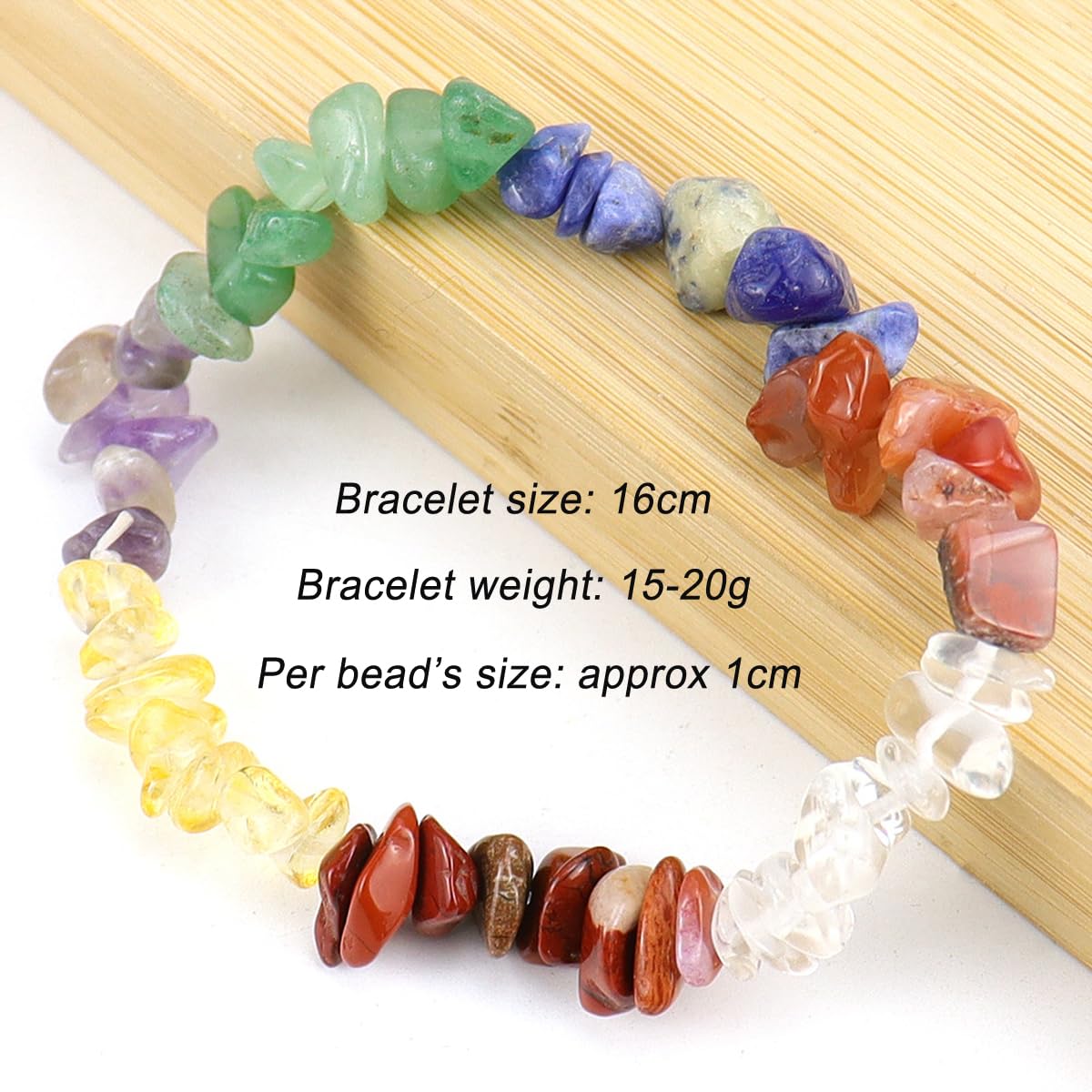 Erliway 7 Chakra Crystals Bracelet Irregular Beads Stretch Bracelet Healing Crystals Chips Bracelet Natural Gemstone Bracelets for Women Jewelry Reiki Meditation