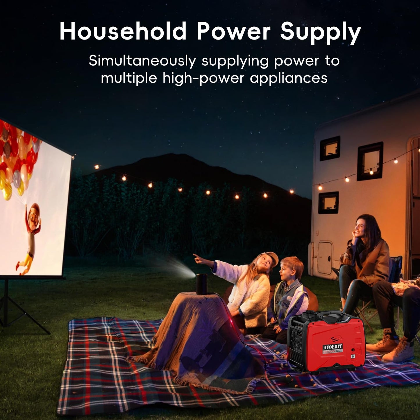 3500 Watt Inverter Generator Portable, Quiet and Lightweight Gas Generaror for Camping, Power Equipment Fuel RV Ready