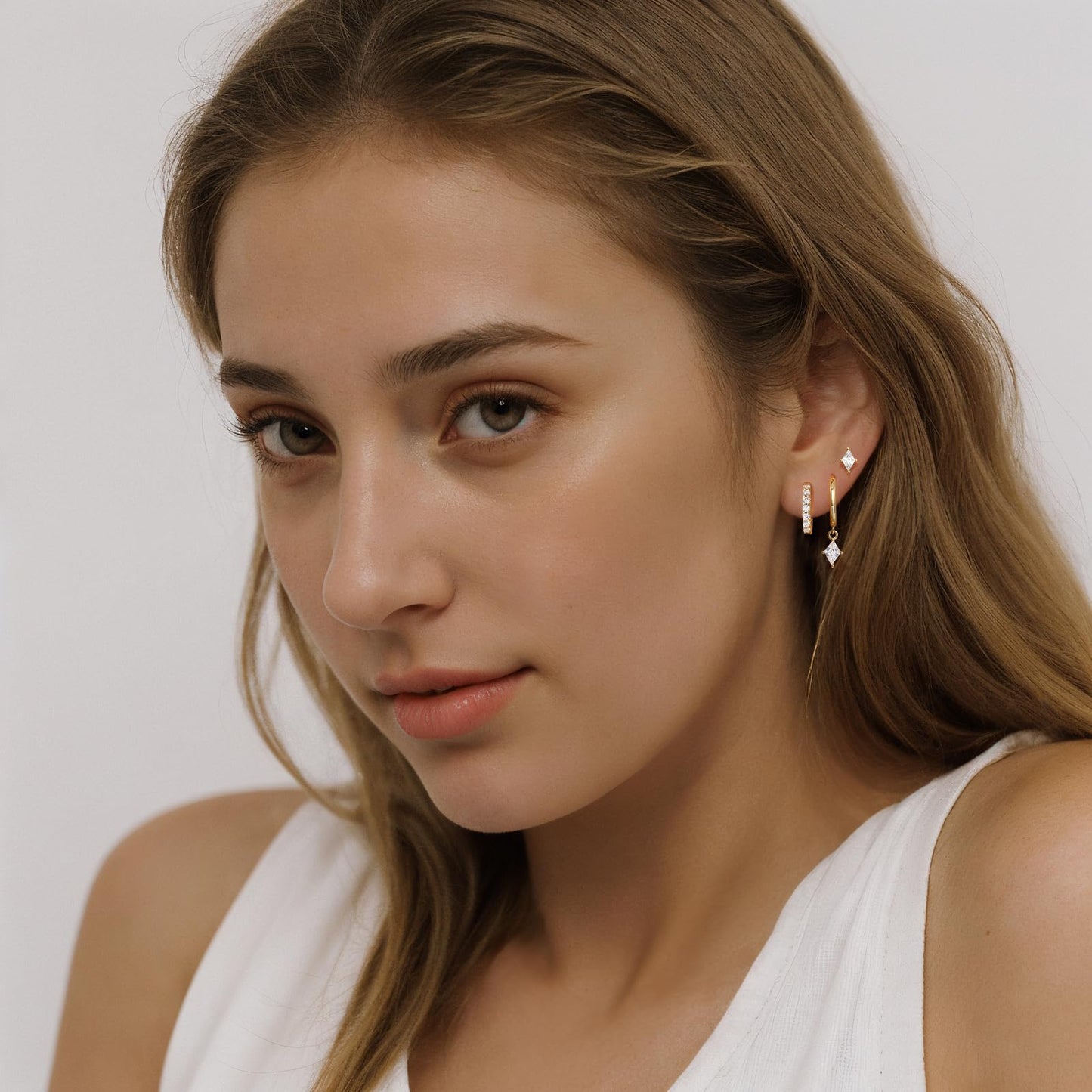 Gold Hoop Earrings Set for Women, Dainty 14K Gold Plated Cartilage Earring, Hypoallergenic Earrings Trendy Small Gold Earring Stacks Multiple Piercing, Huggies Earrings for Women