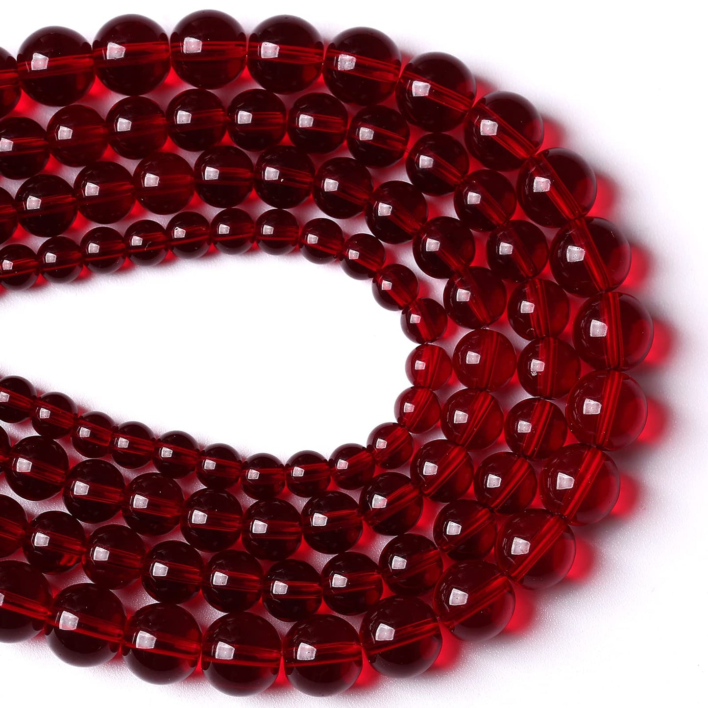 4MM 90PCS Garnet Red Glass Crystal Spacer Loose Beads for Jewelry Making DIY Bracelet 15 Inches 1 Strand
