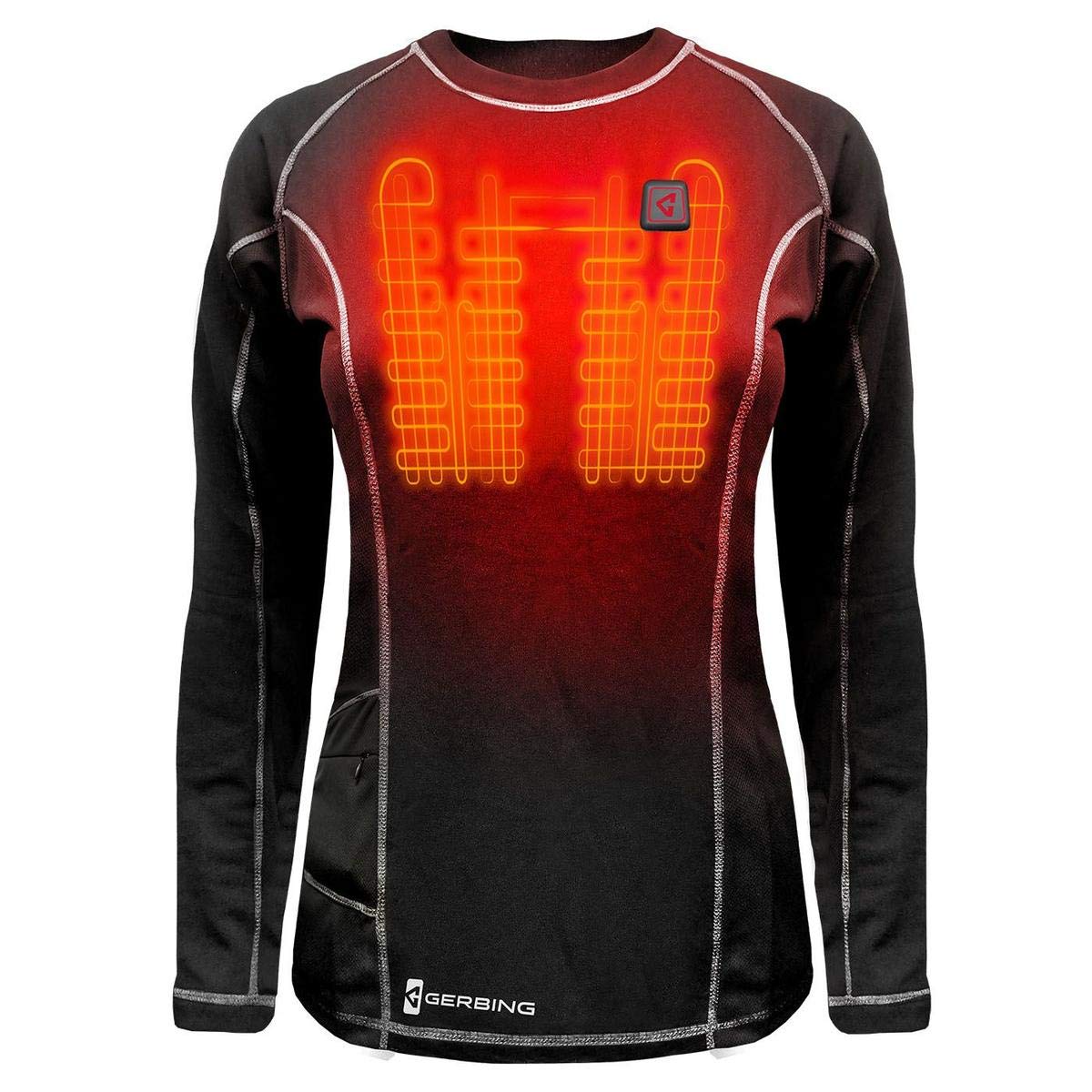 Gerbing 7V Battery Heated Shirt for Women Electric Heated Base Layer for Winter, Motorcycling, Camping, Skiing, Hunting Black XXL