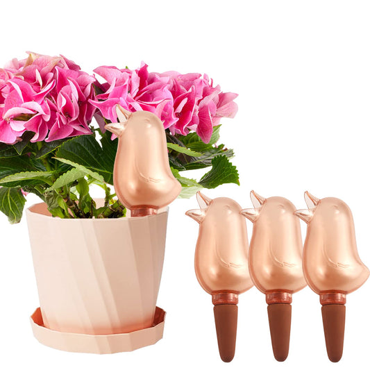 4 Pack Self Watering Spikes,Indoor Plant Watering Globes,Bird Shape Automatic Irrigation Spikes,Self-Watering Terracotta Spike,Plant Watering Devices(Red)