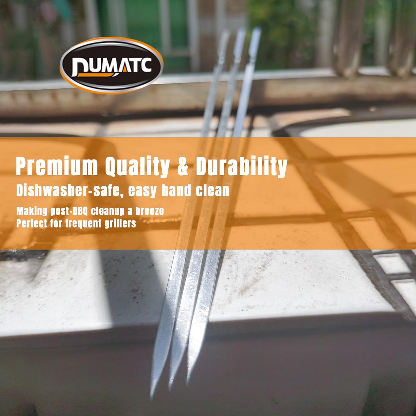 【30-PACK 304 Stainless Steel with Holder】Titan Skewers for Grilling – Flat BBQ Skewers with Storage Tube | Food-Grade, Rust-Proof & Dishwasher Safe | 13.2" Kebab Sticks for Meat, Veggies & Shrimp