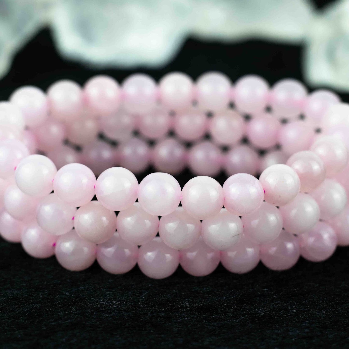 DAZCOLO 8mm Natural Gemstone Stretch Bracelet, Handmade Unisex Crystal Bracelets for Meditation, Yoga, Spiritual Healing & Positive Energy (Rose Quartz)